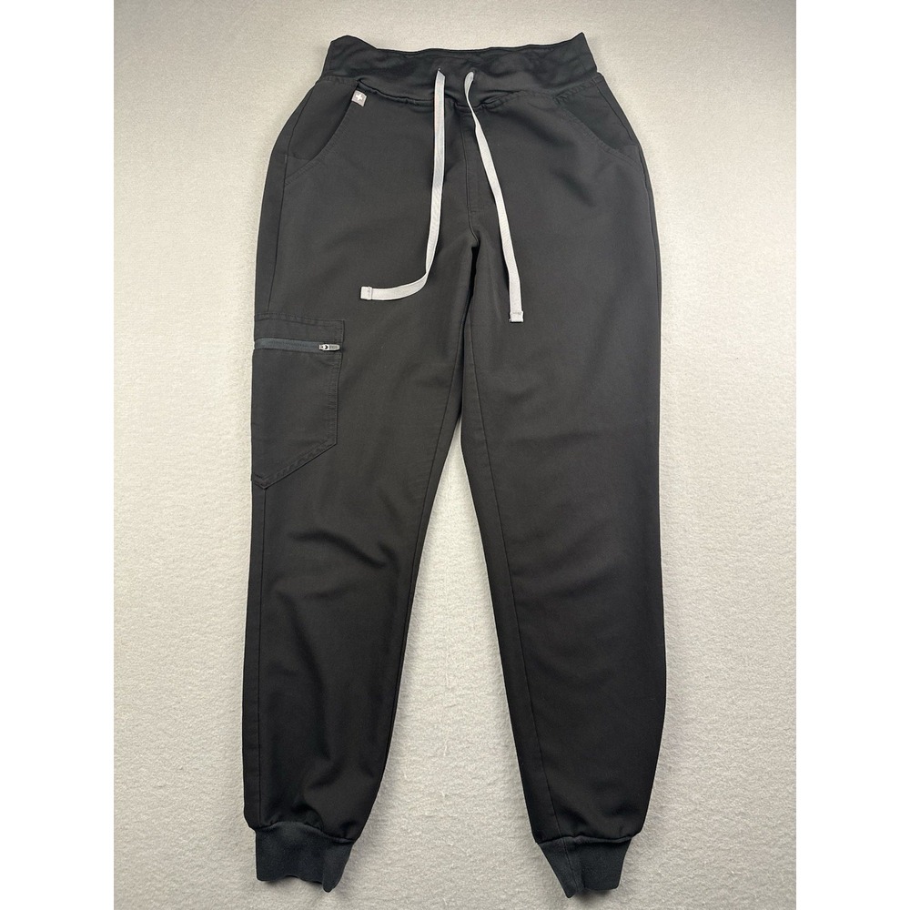 Figs Jogger Scrub Pants Womens XS Black Technical High Waisted Zamora W22SW2012P